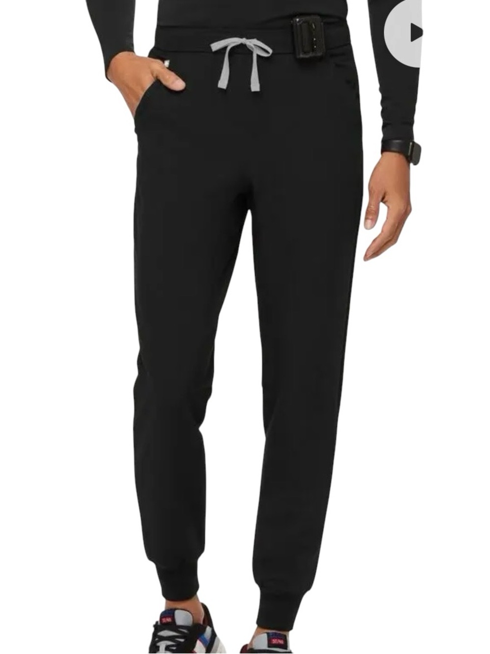 FIGS Tansen Jogger Men’s Scrub Pants Black Medium FIONx Slim Fit 5 Pocket